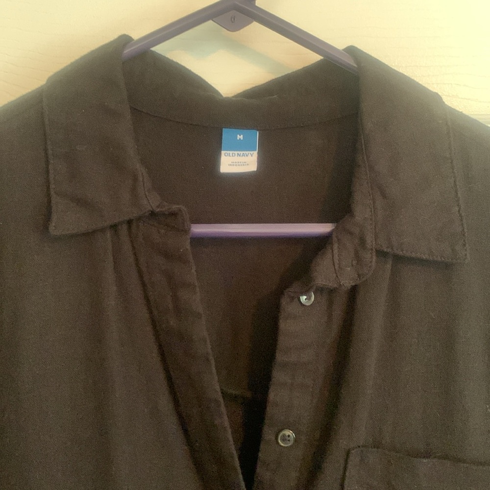 Old Navy black button down dress with pockets - Picture 5 of 5